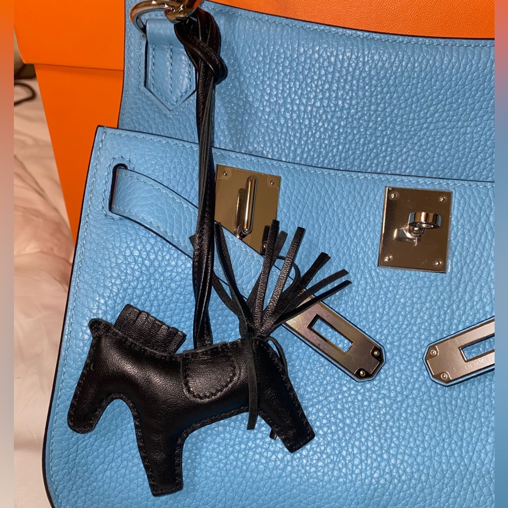 RARE HERMÈS Milo Lambskin Grigri Rodeo Horse Bag Charm PM So Black - Picture 15 of 16